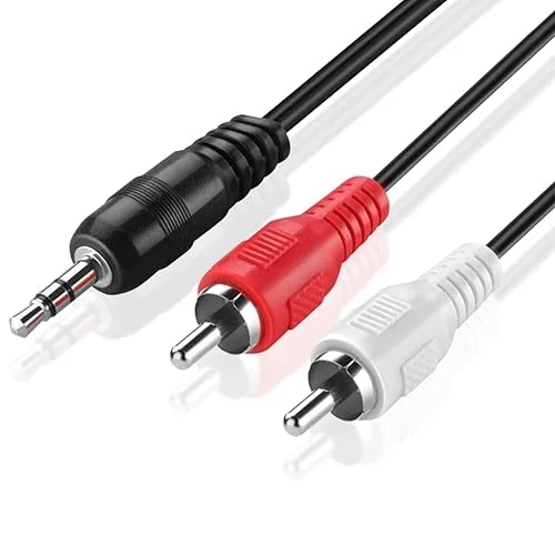 RCA to AUX Cable 3.5 mm m| Stereo Male to 2 RCA Male Audio Cable | High-Quality TV, DVD, Car | Amplifier Connector, DIY Audio Adapter Cable, 1 m / 2 m / 3 m Options image 1