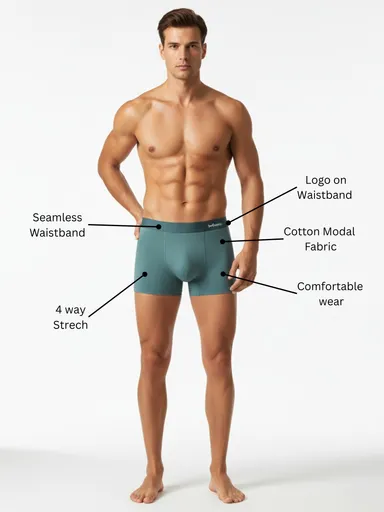 Men’s Premium Cotton Modal Boxer Briefs | Ultra-Soft Stretch Fabric with 5% Spandex | Moisture-Wicking, Breathable, No Ride-Up Underwear for Daily Comfort (M–XL) thumbnail 2