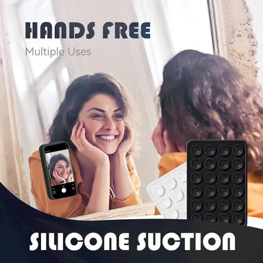 Silicone Suction Phone Holder with 24 Cups | Universal Mobile Stand for Wall, Mirror & Desk – Hands-Free Mount Pad for All Phones thumbnail 2