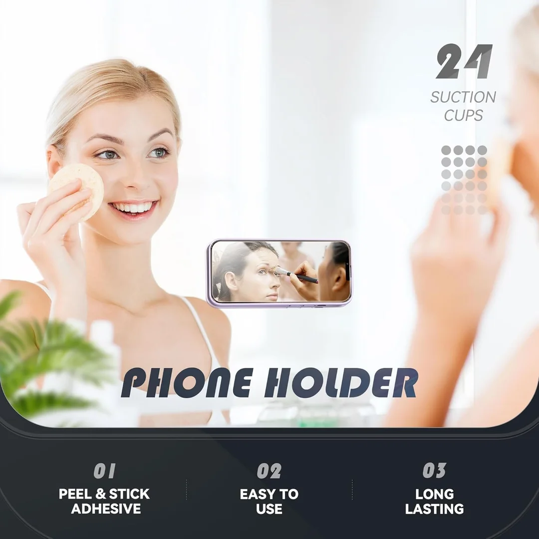 Silicone Suction Phone Holder with 24 Cups | Universal Mobile Stand for Wall, Mirror & Desk – Hands-Free Mount Pad for All Phones image 2