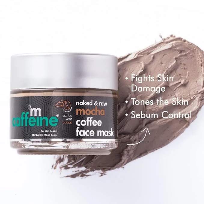 mCaffeine Naked & Raw Mocha Coffee Face Mask 100 gm | Deep Cleansing & Sebum| Control Clay Mask with Coffee| Cocoa & Kaolin Clay for Oily and Combination Skin . image 2