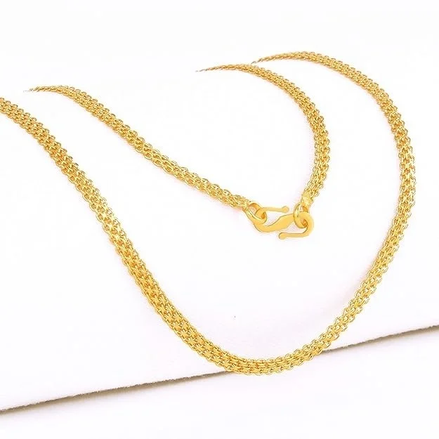 H2 Fashion Collection Golden Chain For Men Boys Exclusive 1 Gram Gold Plated Golden Thin Neck Chain For Men Boys Necklace For Men Boys Women image 1