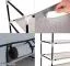 Shoe rack plastic with zip door cover & side pockets |multiuse storage rack for footwear, toys, clothes with dustproof cover | Blue |6 shelves image 2