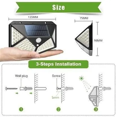 Illuminate Your Outdoors with the 100 LED Solar Powered Motion Sensor Light!3 Mode (Only Solar Powder) thumbnail 1