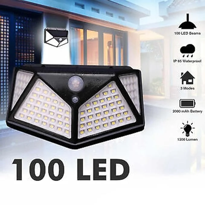 Illuminate Your Outdoors with the 100 LED Solar Powered Motion Sensor Light!3 Mode (Only Solar Powder) image 1