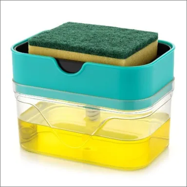 Streamline Your Sink with the 2-in-1 Sponge Holder & Soap Dispenser!Liquid Kitchen Soap Holder thumbnail 2