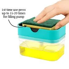 Streamline Your Sink with the 2-in-1 Sponge Holder & Soap Dispenser!Liquid Kitchen Soap Holder image 1
