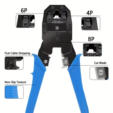 Hukums Multifunctional Modular Plug Crimping Tools For LAN Network Telephone Cable  thumbnail 5