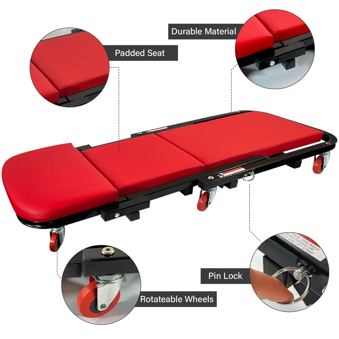 Hukums 40 Inch 2 In 1 Foldable Car Creeper Cum Stool For Workshop| Mechanical & Automobile Industry image 11