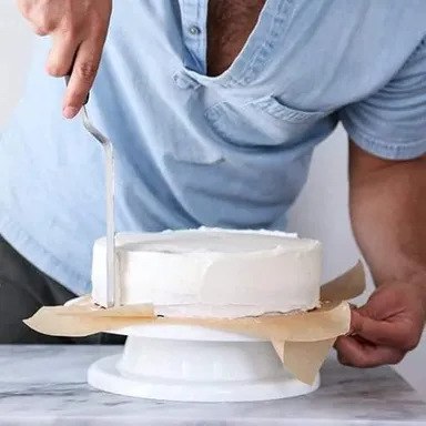 Cake Decorating 12-Piece Kit with 360° Rotating Turntable, Icing Spatulas & Scrapers | Professional Cake Tools for Buttercream, Fondant & Birthday Cakes thumbnail 3
