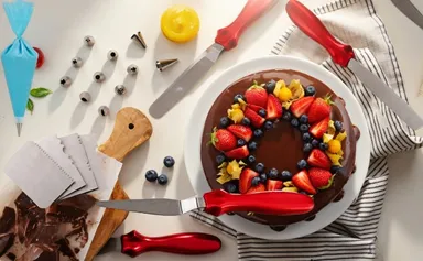 Cake Decorating 12-Piece Kit with 360° Rotating Turntable, Icing Spatulas & Scrapers | Professional Cake Tools for Buttercream, Fondant & Birthday Cakes thumbnail 4