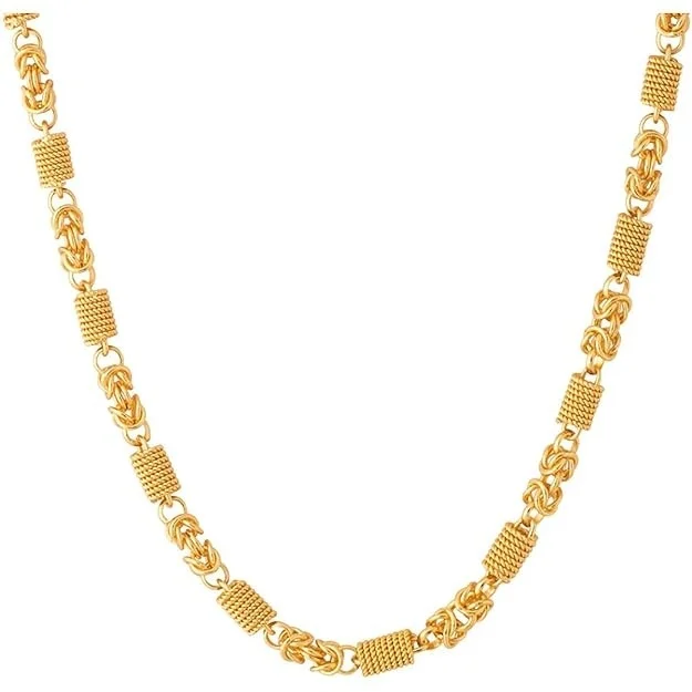 H2 Fashion Collection Micro Plated Golden Neck Chain for Boys |Men-Interlink Necklace Chains, Stylish Locket Design, Durable and Elegant Jewelry image 1