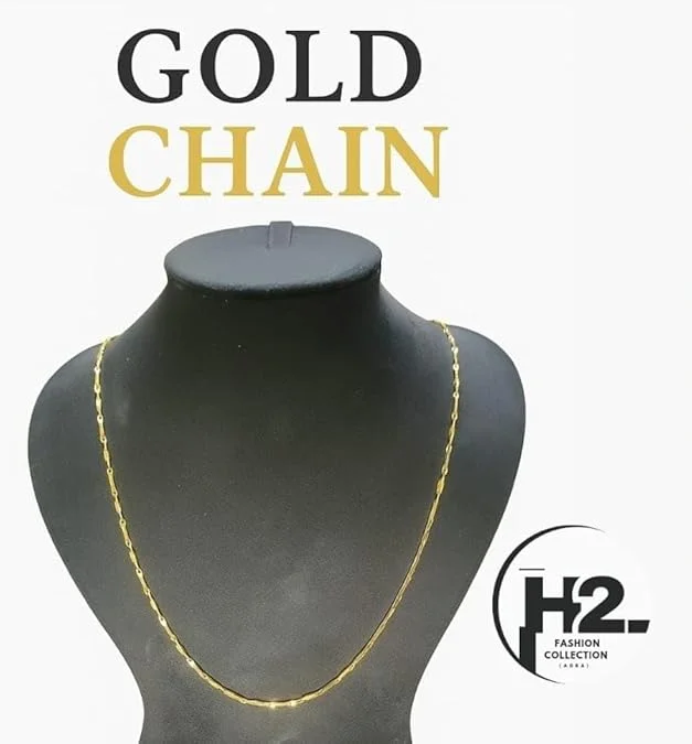 H2 Fashion Collection Elegant Gold-Plated Chain for Men & Women | Lightweight Necklace | Durable Link Design Gold Chain for Gifting & Fashion | Stylish Unisex Jewelry Chain for Everyday Use image 3