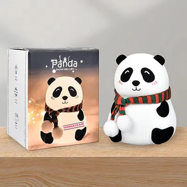 Panda Silicone LED Night Light | Mini Rechargeable Soft Touch Animal Lamp for Kids Bedroom Nursery Baby Eye‑Friendly Night Light