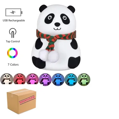Panda Silicone LED Night Light | Mini Rechargeable Soft Touch Animal Lamp for Kids Bedroom Nursery Baby Eye‑Friendly Night Light thumbnail 1