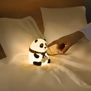 Panda Silicone LED Night Light | Mini Rechargeable Soft Touch Animal Lamp for Kids Bedroom Nursery Baby Eye‑Friendly Night Light thumbnail 3