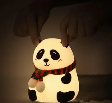 Panda Silicone LED Night Light | Mini Rechargeable Soft Touch Animal Lamp for Kids Bedroom Nursery Baby Eye‑Friendly Night Light thumbnail 5