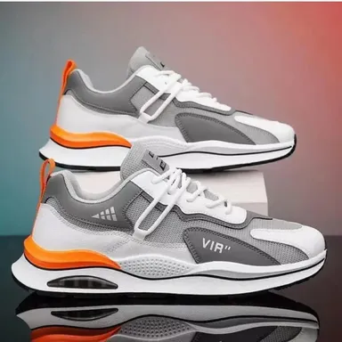Calzura Men’s Running Shoes Gym Sneakers | Lightweight Grey Mesh Sports Shoes for Daily Workout & Casual Wear | Comfortable Breathable Rubber Sole Footwear