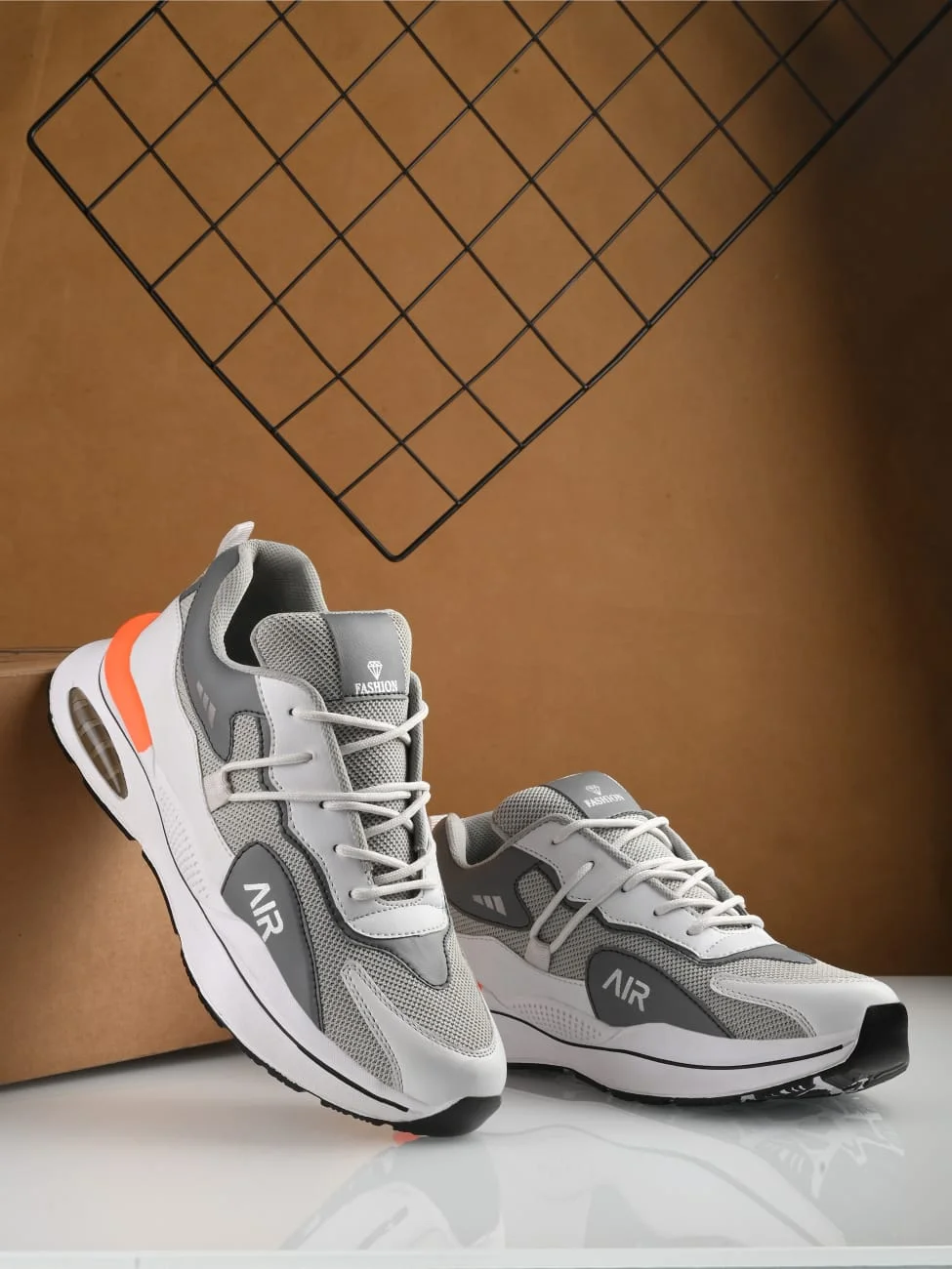 Calzura Men’s Running Shoes Gym Sneakers | Lightweight Grey Mesh Sports Shoes for Daily Workout & Casual Wear | Comfortable Breathable Rubber Sole Footwear image 4