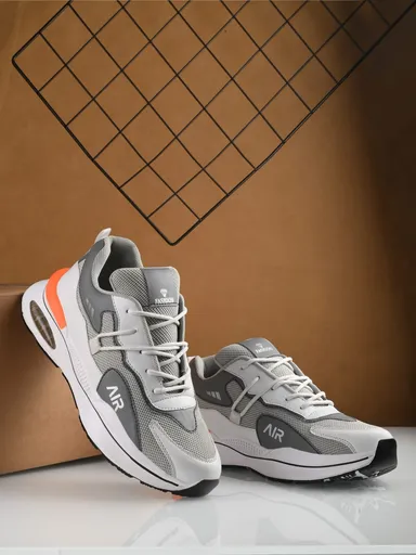 Calzura Men’s Running Shoes Gym Sneakers | Lightweight Grey Mesh Sports Shoes for Daily Workout & Casual Wear | Comfortable Breathable Rubber Sole Footwear thumbnail 3