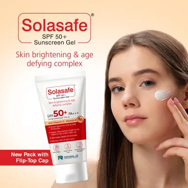 Regaliz Solasafe Sunscreen Gel SPF 50+ Broad Spectrum UVA UVB Water-Resistant Lightweight Non-Greasy Matte Finish for All Skin Types Daily Use Anti-Ageing Sun Protection thumbnail 1