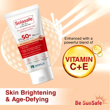 Regaliz Solasafe Sunscreen Gel SPF 50+ Broad Spectrum UVA UVB Water-Resistant Lightweight Non-Greasy Matte Finish for All Skin Types Daily Use Anti-Ageing Sun Protection thumbnail 2