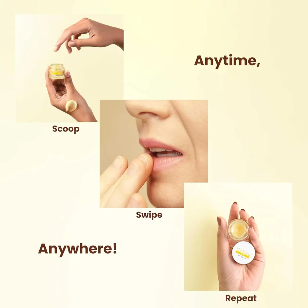 UV Doux Lip Lightening Balm SPF 40 PA++ 8 g | Almond & Olive Oil Vitamin-E Lip Care | Pigmented & Dry Lips Daily Use Hydrating Sun Protection Balm image 5