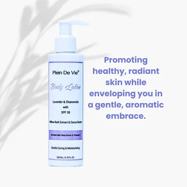 Plein De Vie Lavender |Chamomile Body Lotion SPF 30 Pack of 2 200ml x 2 Hydrating Moisturiser for Dry Skin Oily Skin Unisex Winter Lotion with Sun Protection Relaxing Aromatherapy |Deep Hydration thumbnail 1