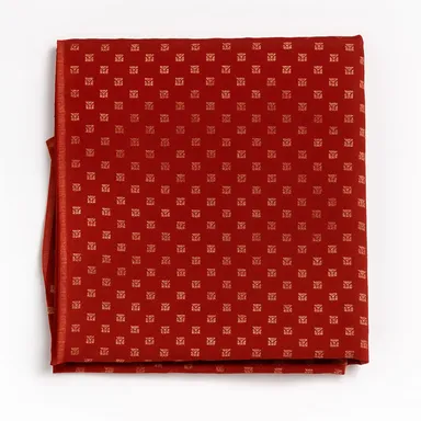 Premium Red Jacquard Small Box Weaving Unstitched Blouse Piece | 1 Meter Soft Fabric thumbnail 0