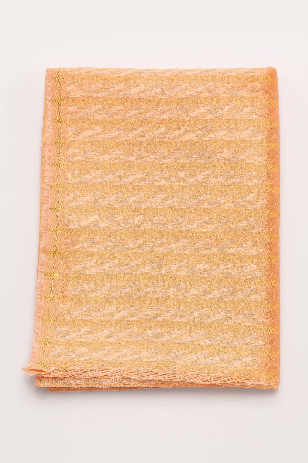 Premium Peach Jacquard Unstitched Blouse Piece | Soft Silk Finish | 1 Meter Fabric for Saree Blouse image 1