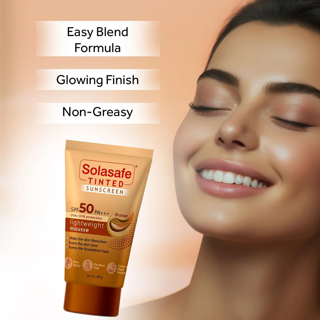 Solasafe Tinted Bronze Sunscreen SPF 50 Broad Spectrum UVA/UVB Lightweight Tinted Face Cream — Daily Use Skin Tone Corrector & Water-resistant Sun Protection image 5