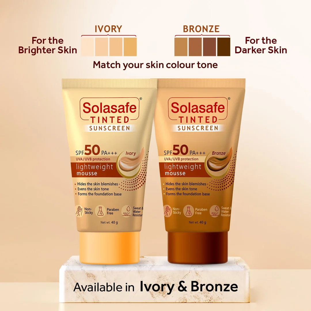 Solasafe Tinted Bronze Sunscreen SPF 50 Broad Spectrum UVA/UVB Lightweight Tinted Face Cream — Daily Use Skin Tone Corrector & Water-resistant Sun Protection image 6