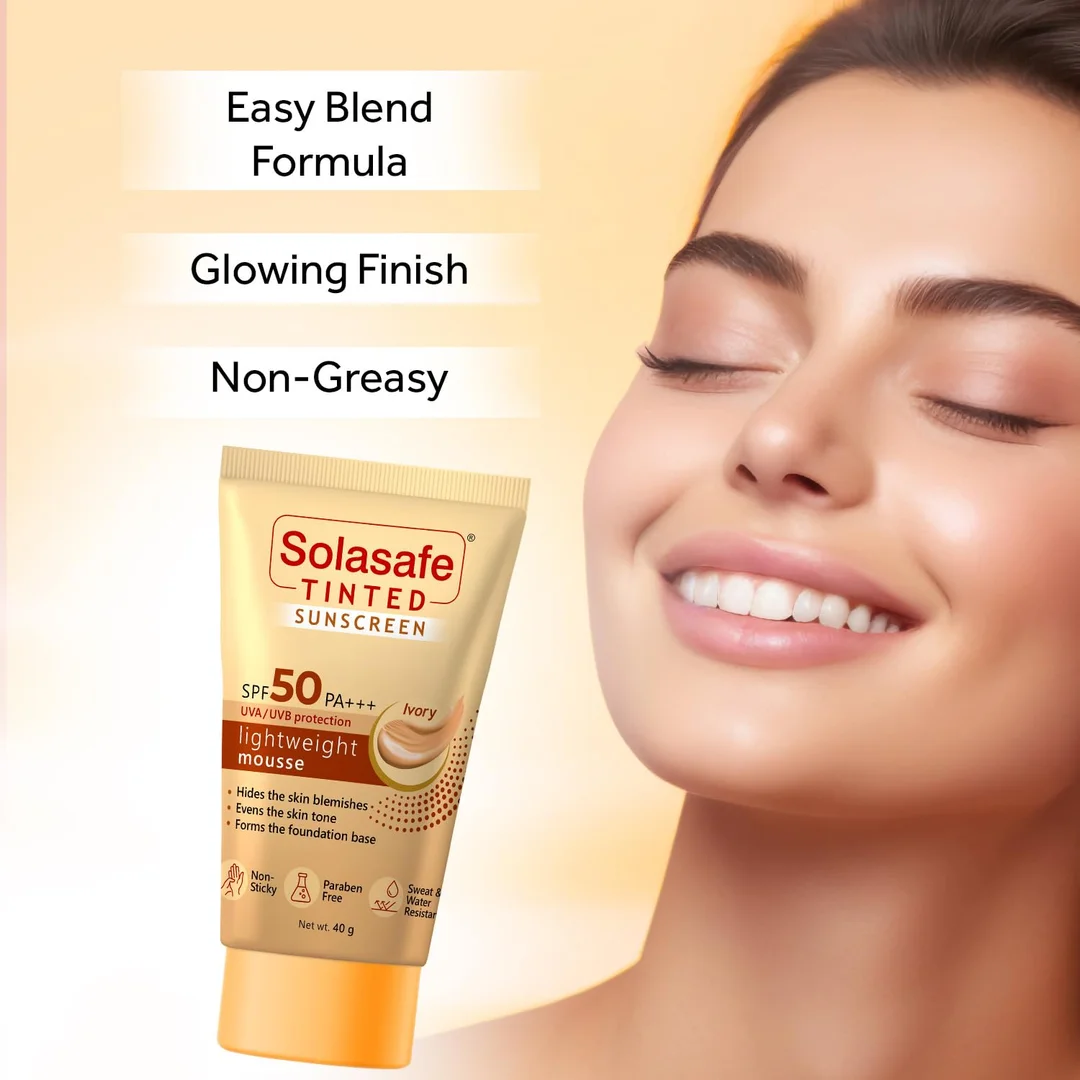 Solasafe Tinted Ivory Sunscreen SPF 50 Broad Spectrum UVA/UVB Lightweight Face Cream — Daily Use Skin Tone Corrector & Water-Resistant Sun Protection image 5