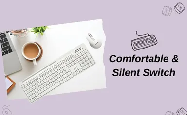 Consistent Glory CMW402 Wireless Keyboard & Mouse Combo 2.4 GHz USB Receiver | 10m Range Adjustable DPI | 12 Shortcut Keys White for PC Laptop thumbnail 4