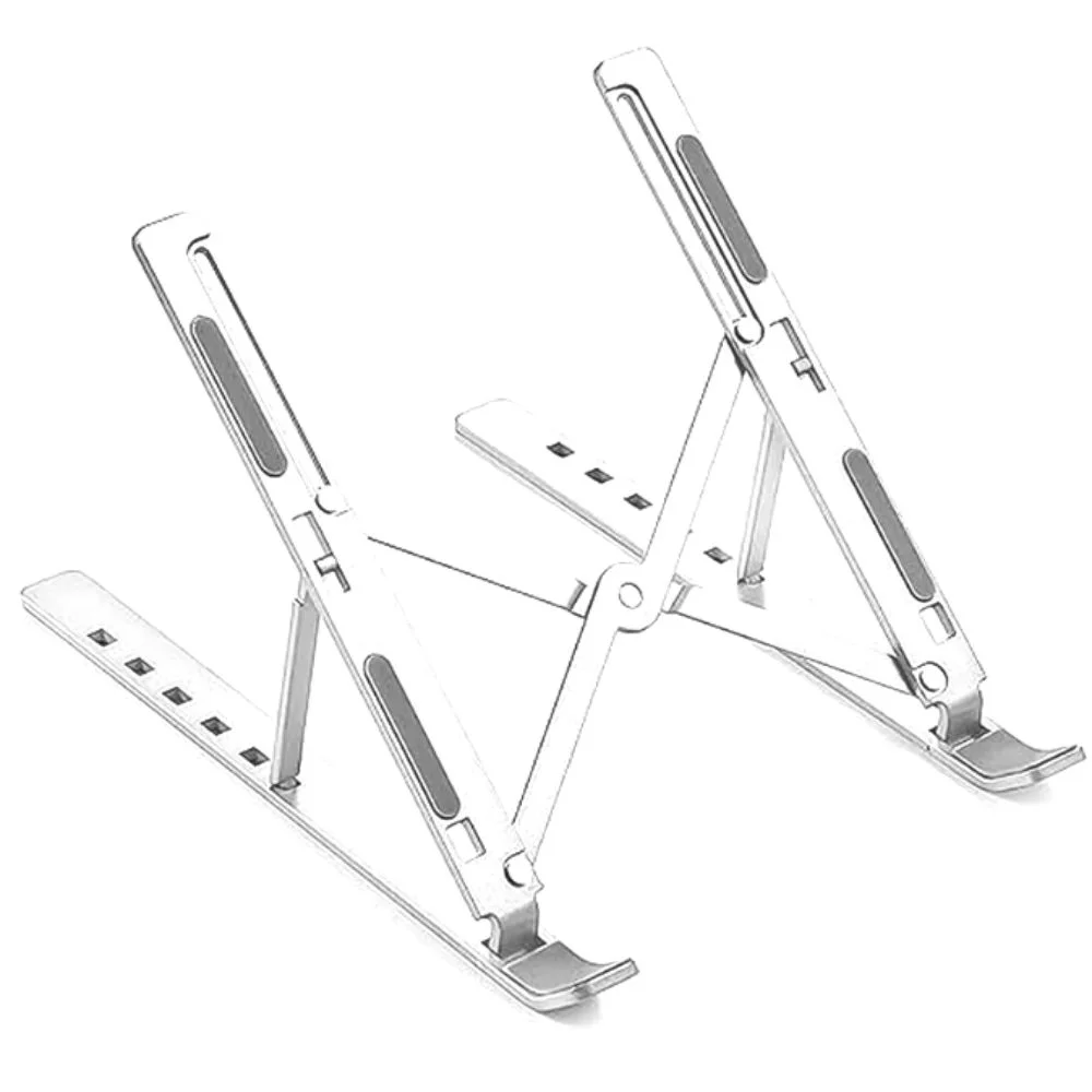 Aluminum Laptop Stand | Foldable Ergonomic Design| Height Adjustable|Anti-Slip Portable Cooling Stand for Office & Home image 1