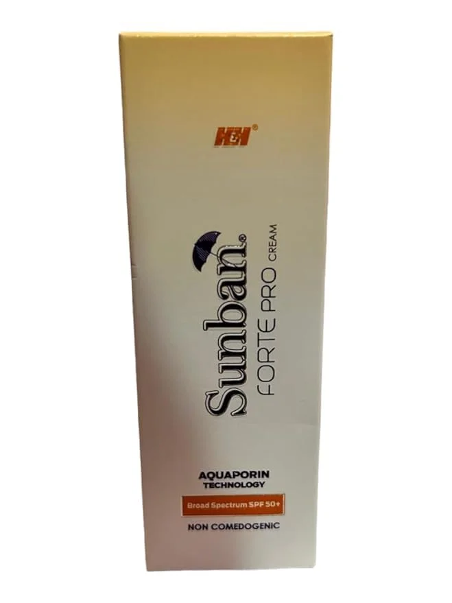 Sunban Forte Pro Cream SPF 50+ 60 gm | Broad Spectrum UVA/UVB High-Protection Sunscreen Cream Gel Lotion| Non-Greasy Daily Use Skin Shield image 2