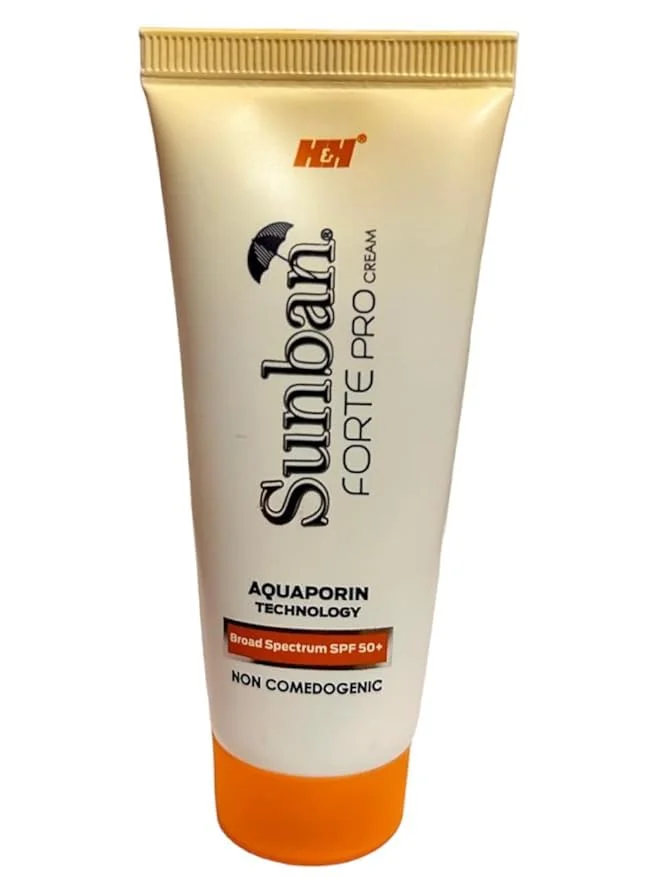 Sunban Forte Pro Cream SPF 50+ 60 gm | Broad Spectrum UVA/UVB High-Protection Sunscreen Cream Gel Lotion| Non-Greasy Daily Use Skin Shield image 3