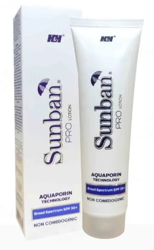 Sunban Pro Lotion SPF 30+ 60 ml |Lightweight Broad Spectrum UVA/UVB Sunscreen Lotion for All Skin Types| Non-Greasy Daily Sun Protection image 1