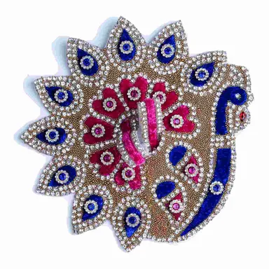 Ram Laddu Gopal Poshak/laddu gopal dress/Fancy Dress/Kanhaji Dress/Thakor ji Dress/New Beautiful Peacock Pink Royal Blue Designer Vastra_5_INCH thumbnail 0