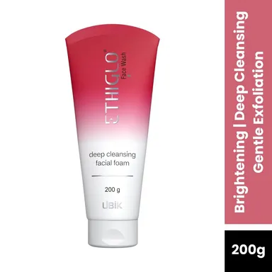 Ethiglo 200 ml Deep Cleansing Foam Face Wash |Daily Skin Cleanser Removes Dirt Oil Impurities for Healthy Soft Smooth Skin (All Skin Types) thumbnail 1