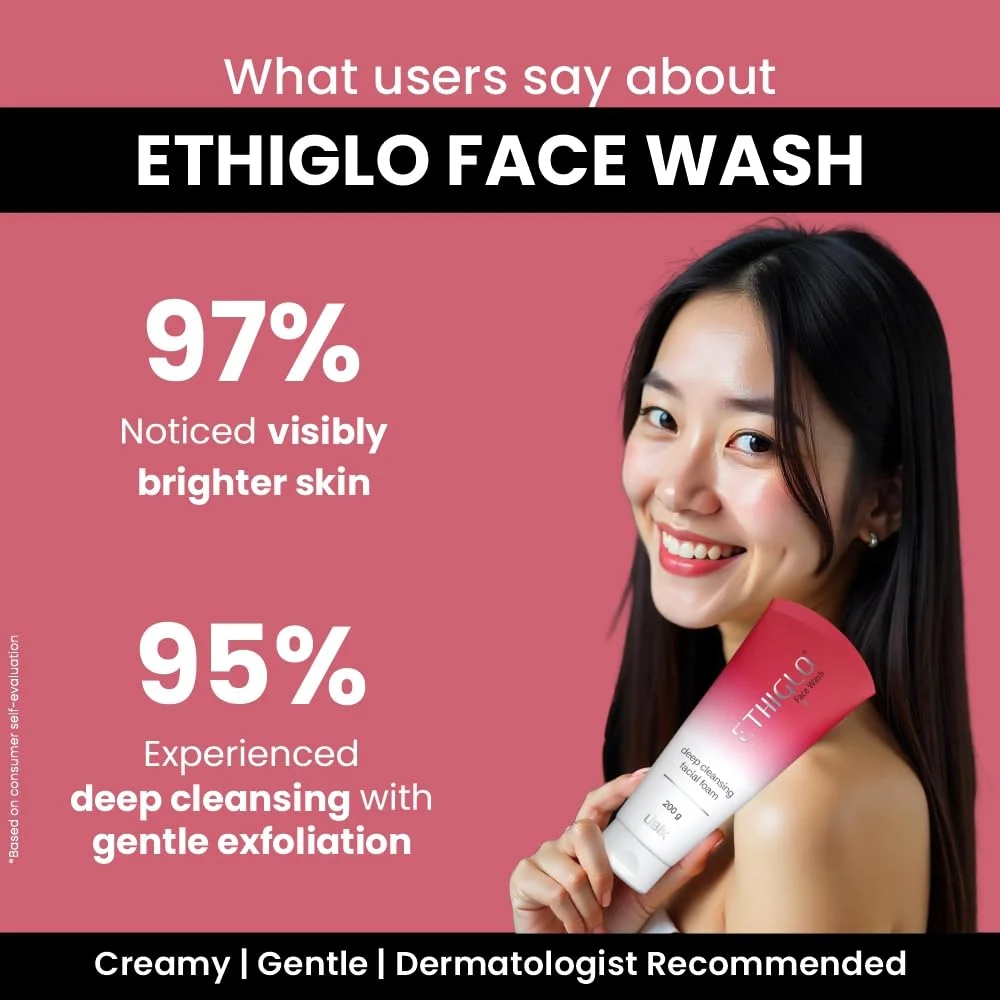 Ethiglo 200 ml Deep Cleansing Foam Face Wash |Daily Skin Cleanser Removes Dirt Oil Impurities for Healthy Soft Smooth Skin (All Skin Types) image 5