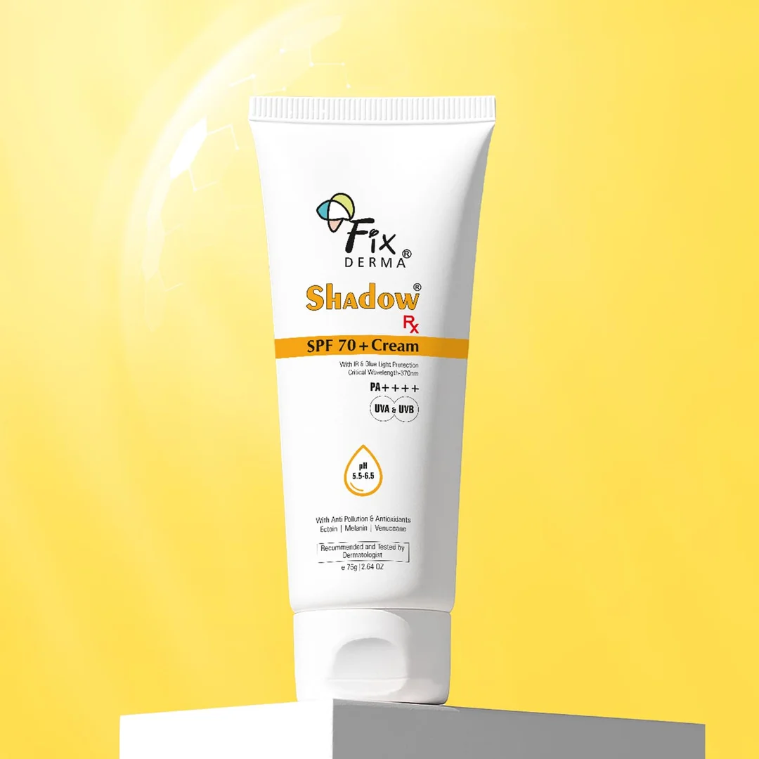 Fixderma Shadow Sunscreen Cream SPF 70+ PA++++ 75 gm – Broad Spectrum UVA UVB IR & Blue Light Protection Moisturising Sunblock for Dry Skin Daily Use image 2