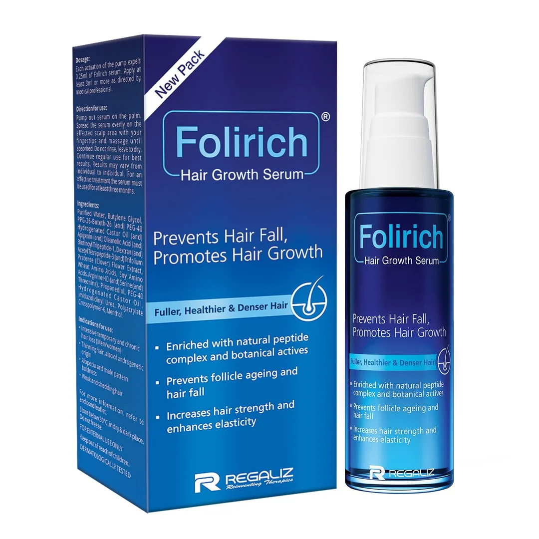 Folirich 60 mL Hair Growth Serum | Hair Fall Control & Scalp Strengthening Treatment for Fuller Thicker Healthy Hair (Men & Women) image 1