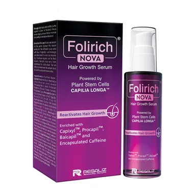 Regaliz Folirich Nova 50 mL Hair Growth Serum | Capixyl Procapil Baicapil & Plant Stem | Cell Hair Fall Control Scalp Strengthening Treatment (Men & Women) thumbnail 0