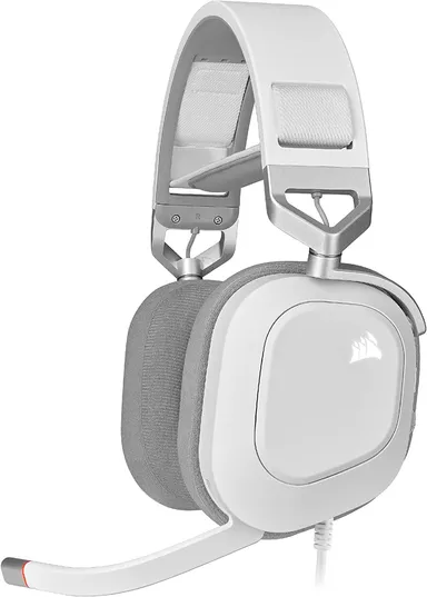 Corsair HS80 RGB USB Premium Gaming Headset 50 mm Neodymium Drivers Memory-Foam Earpads Dolby Audio 7.1 Surround Sound Wired PC Headset White – High-Fidelity 24-bit/96 kHz Sound, Broadcast-Grade Mic, Durable Build thumbnail 0