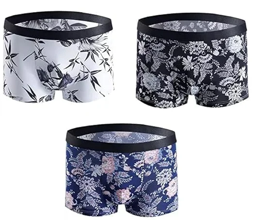 Men’s Ice Silk Ultra‑Thin Breathable Boxer Briefs Pack of 4 | Multicolor SIZE -M| Skin‑Friendly Spandex Blend| Moisture‑Wicking, Quick‑Dry| Anti‑Bacterial Comfort Underwear for Hot Indian Climate image 2