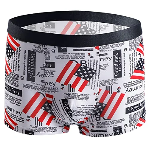 Printed Cotton Mid-Waist | Ice-Silk Elastic Boxer Briefs |Best Fit (Men) size m| PACK 1 SIZE -M MUITICOLOR image 1