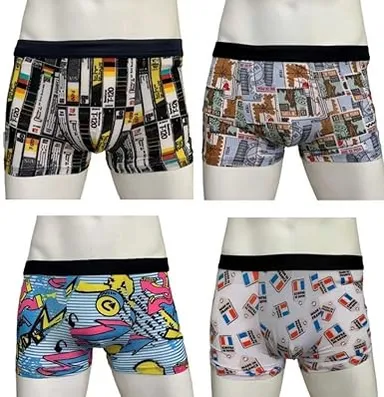 Printed Cotton |Ice‑Silk Blend Mid‑Waist Men’s Boxer Briefs Pack of 2 SIZE -XL | Multicolor Elastic Waistband | Breathable Comfortable Everyday Underwear for Men thumbnail 1