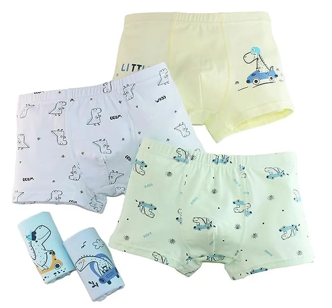 Boys Pure Cotton Underwear | Soft Boyshorts  |Kids Boxer Briefs  |Hipster Panties (Pack of 4) SIZE 42-45 image 2