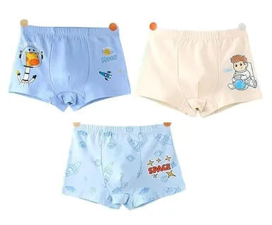  Boys Pure Cotton Underwear | Soft Boyshorts |Kids Boxer Briefs|Hipster Panties Pack of 4| SIZE 42-45 thumbnail 1